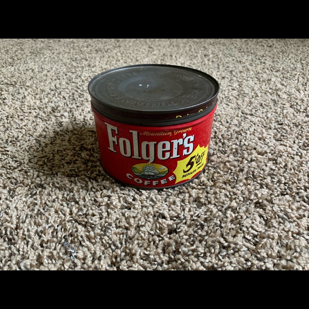 Vintage 1959 Folgers Coffee Can